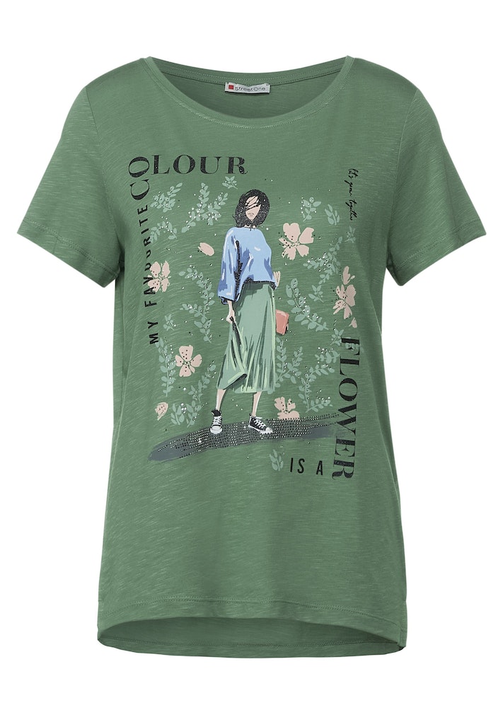 Onlineshop Mode T-Shirt Partprint mit Flach von Street - One