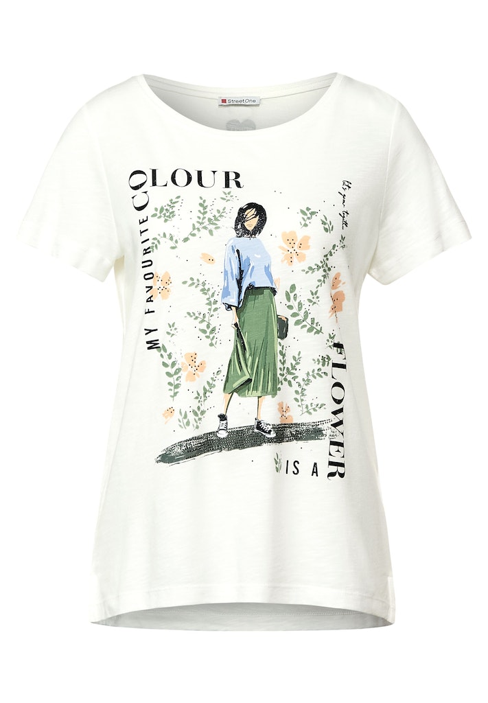 - Partprint T-Shirt mit Mode Onlineshop von One Flach Street