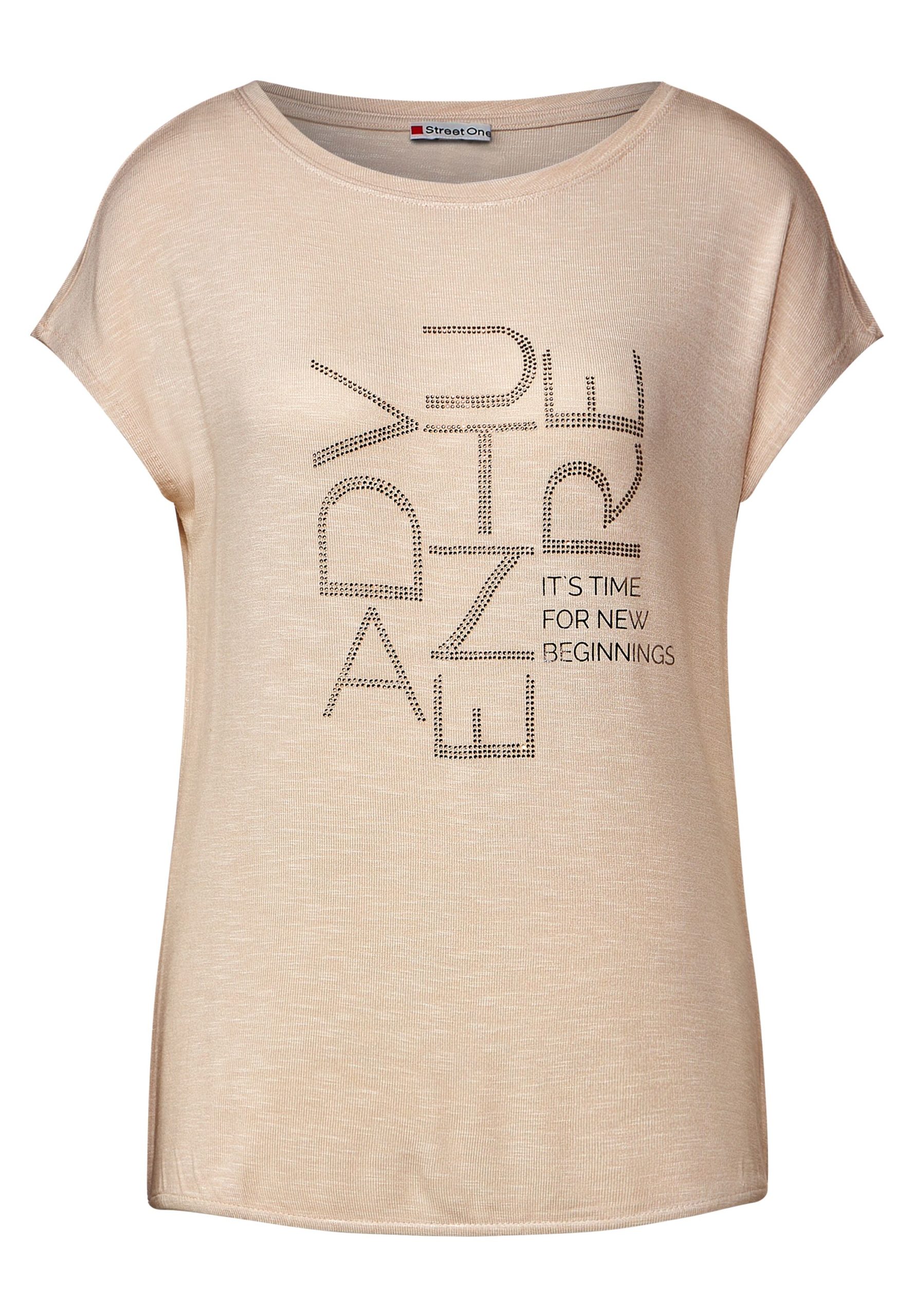 T-Shirt mit Steinchenwording von Street One - Mode Flach Onlineshop