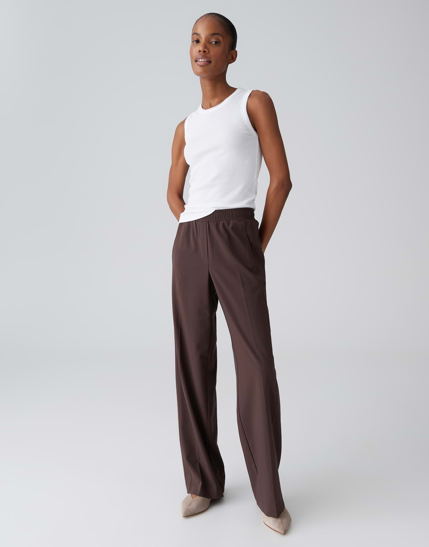 Tanktop mit femininer Spitzenborte von Opus