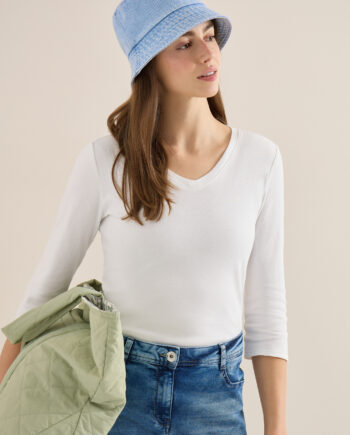 Bucket Hat aus Denim mit Wording von Cecil