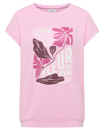 T-Shirt mit Boatneck und Frontprint von Cecil