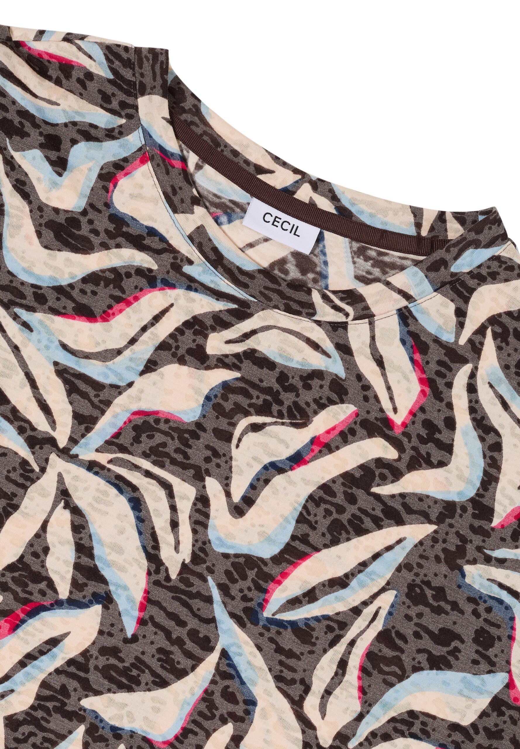 Kurzarm T-Shirt im Ausbrenner-Look von Cecil