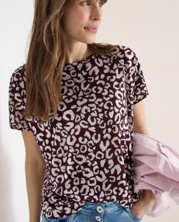 Shirt im Leinen-Look mit Leo-Print von Cecil