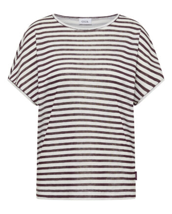 T-Shirt mit Boatneck und Streifen von Cecil