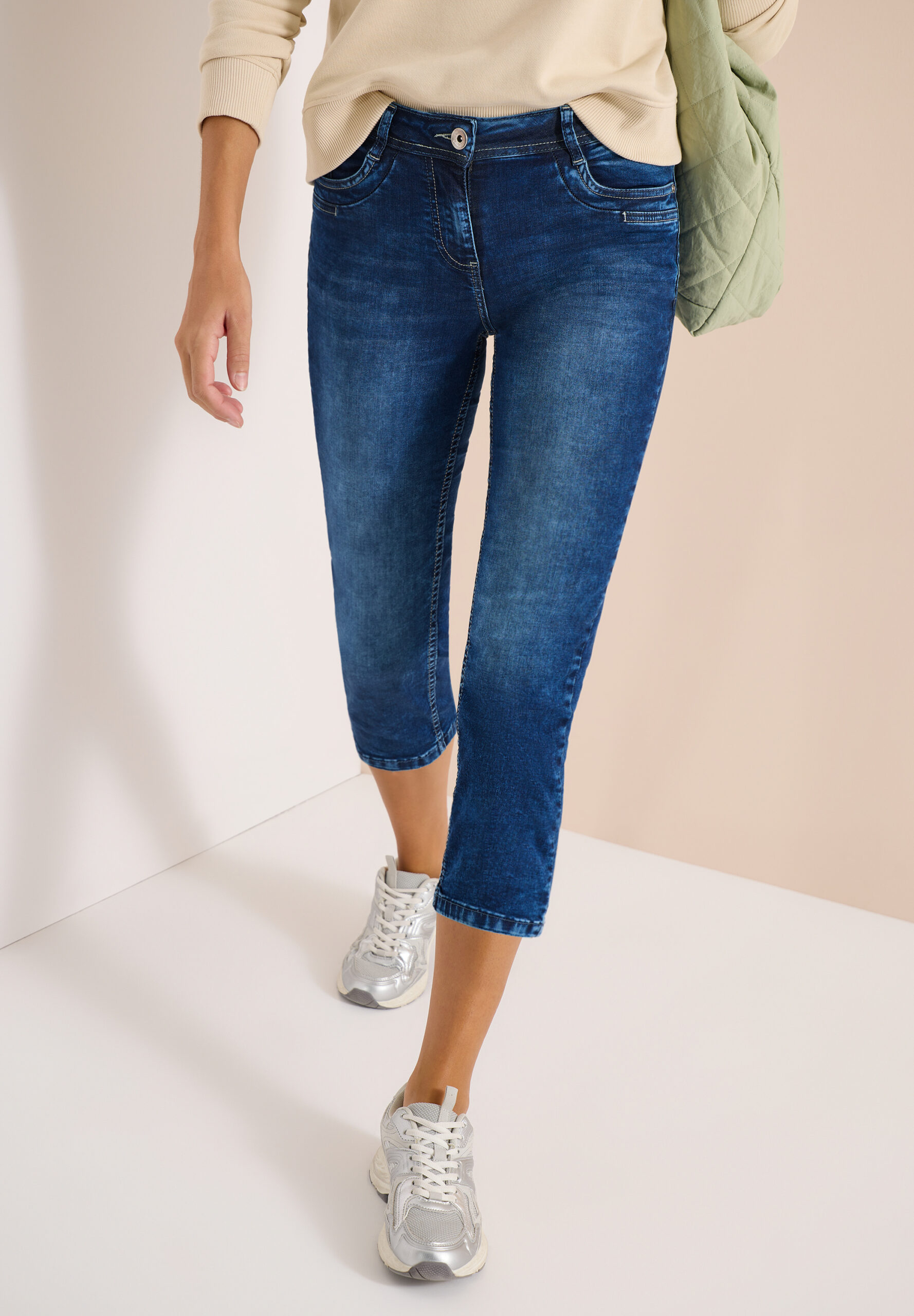 3/4 Slim Leg Jeans im Casual Fit von Cecil