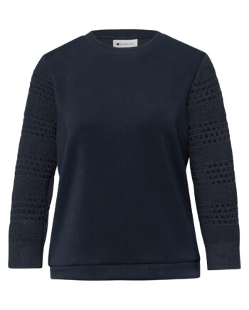 Shirt mit Lochmuster-Ärmeln von Street One