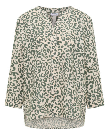 Bluse mit Leo-Muster aus Leinenmix von Cecil