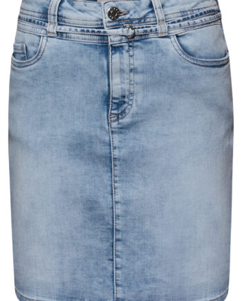 Knielanger Jeansrock mit Gürteldetail von Street One