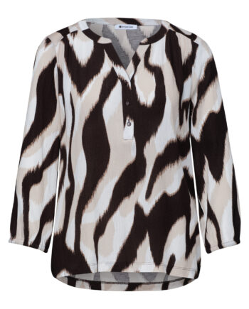 Shirt mit Split Neck und Strukturmix von Street One