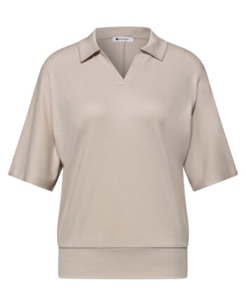 Dropped Shoulder Poloshirt mit Elastikbund von Street One