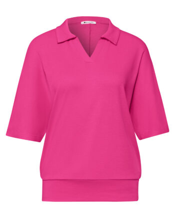 Dropped Shoulder Poloshirt mit Elastikbund von Street One