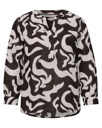 Bluse mit Split Neck aus Leinenmix von Street One