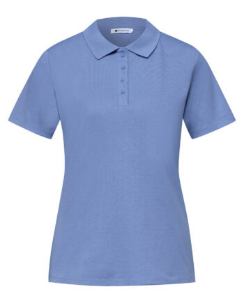 Kurzarm Poloshirt in Rippstruktur von Street One