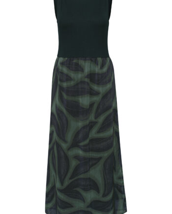 Midi-Kleid mit Strukturmix und Print von Street One