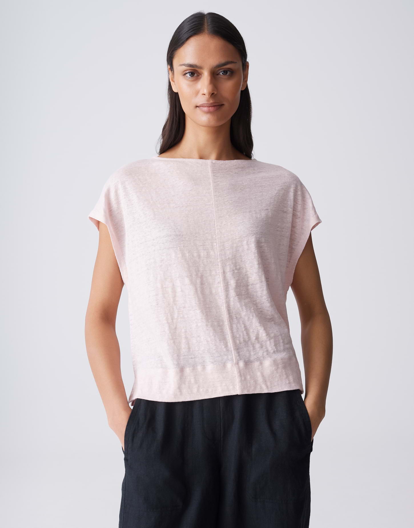 Sommerliches Jerseyshirt aus reinem Leinen von Opus