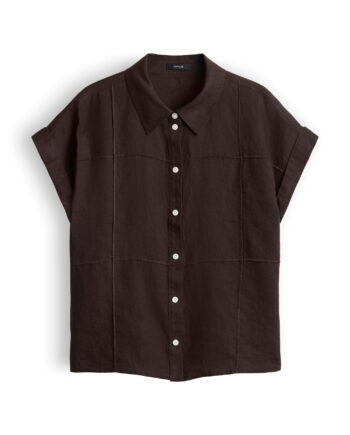 Leinenbluse mit dreidimensionalen Karo von Opus
