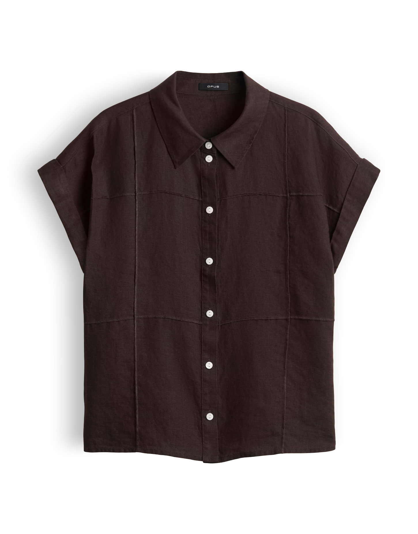 Leinenbluse mit dreidimensionalen Karo von Opus