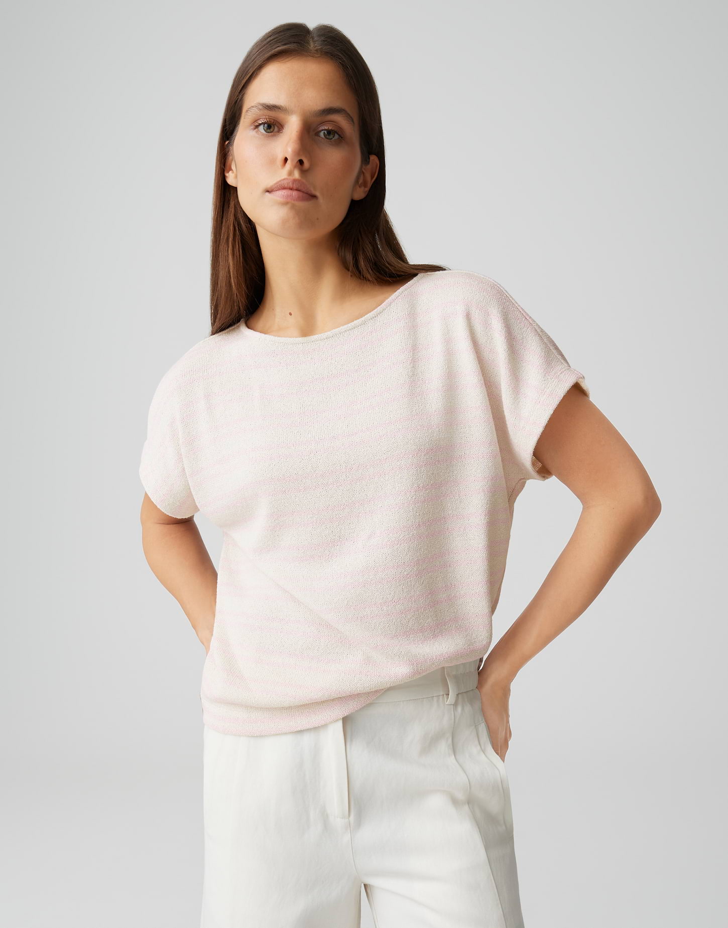 Gestreiftes Jerseyshirt in Strickoptik von Opus