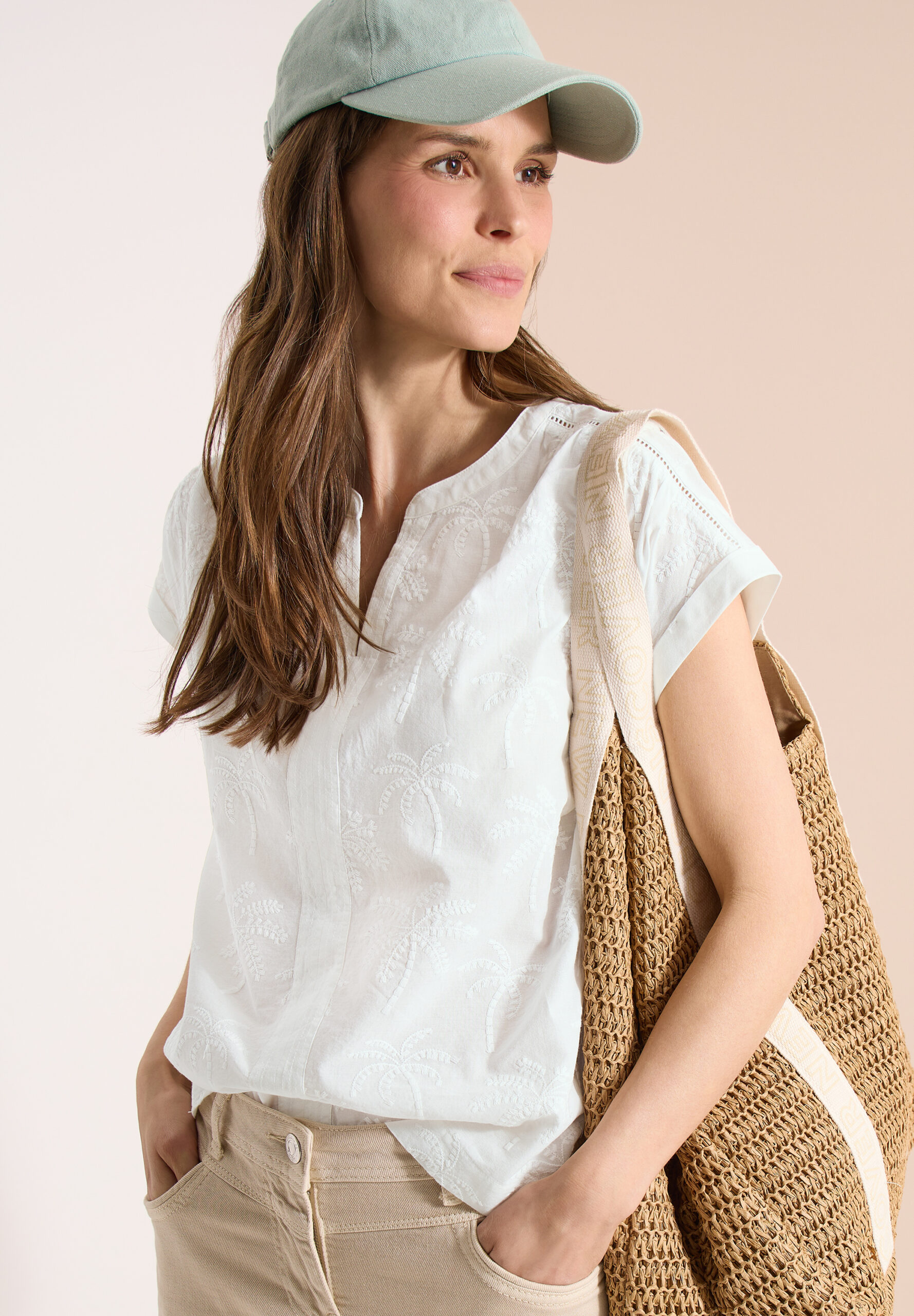 Dropped Shoulder Bluse mit Embroidery von Cecil