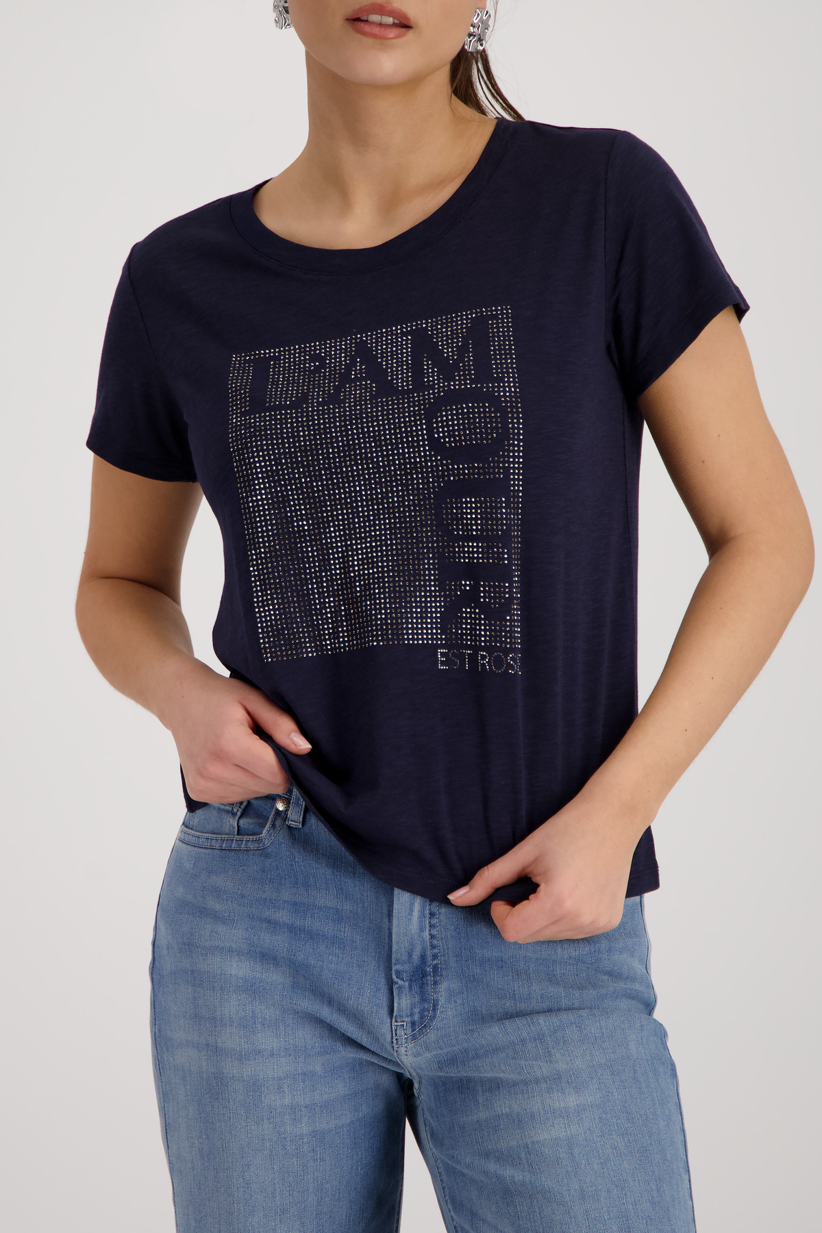 T-Shirt mit Strasssteinen von Monari