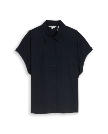 Loose Fit Bluse mit Leinenanteil von Tom Tailor