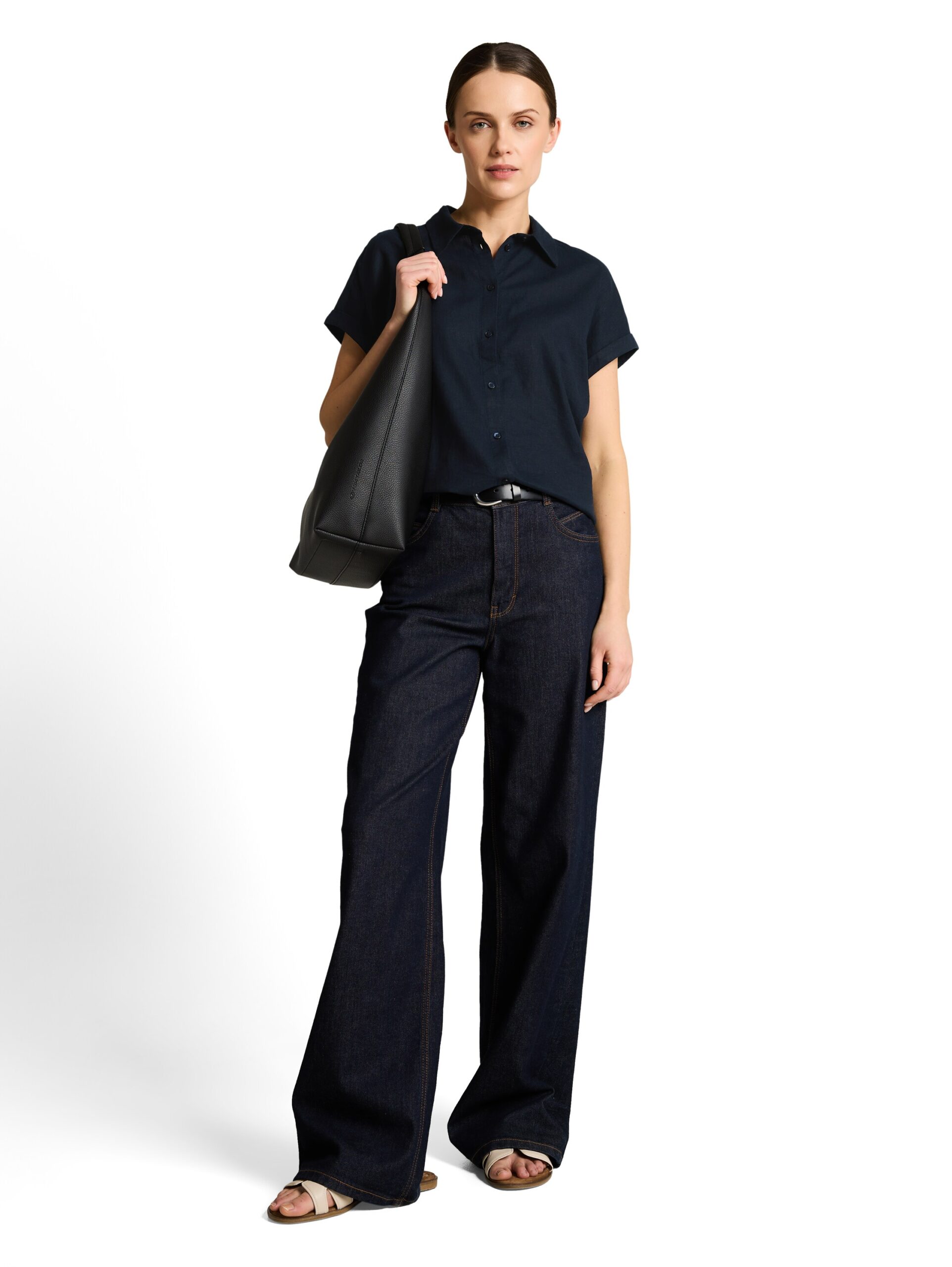 Loose Fit Bluse mit Leinenanteil von Tom Tailor