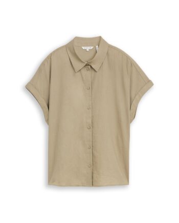 Loose Fit Bluse mit Leinenanteil von Tom Tailor