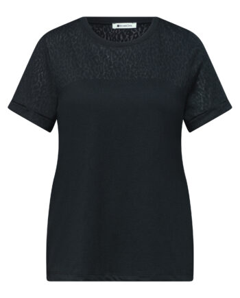 Kurzarm Shirt mit Ausbrennerdetails von Street One
