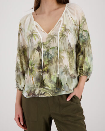 Bluse mit tropischen Print von Monari