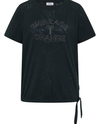 Shirt im Ausbrenner-Look mit Wording von Cecil