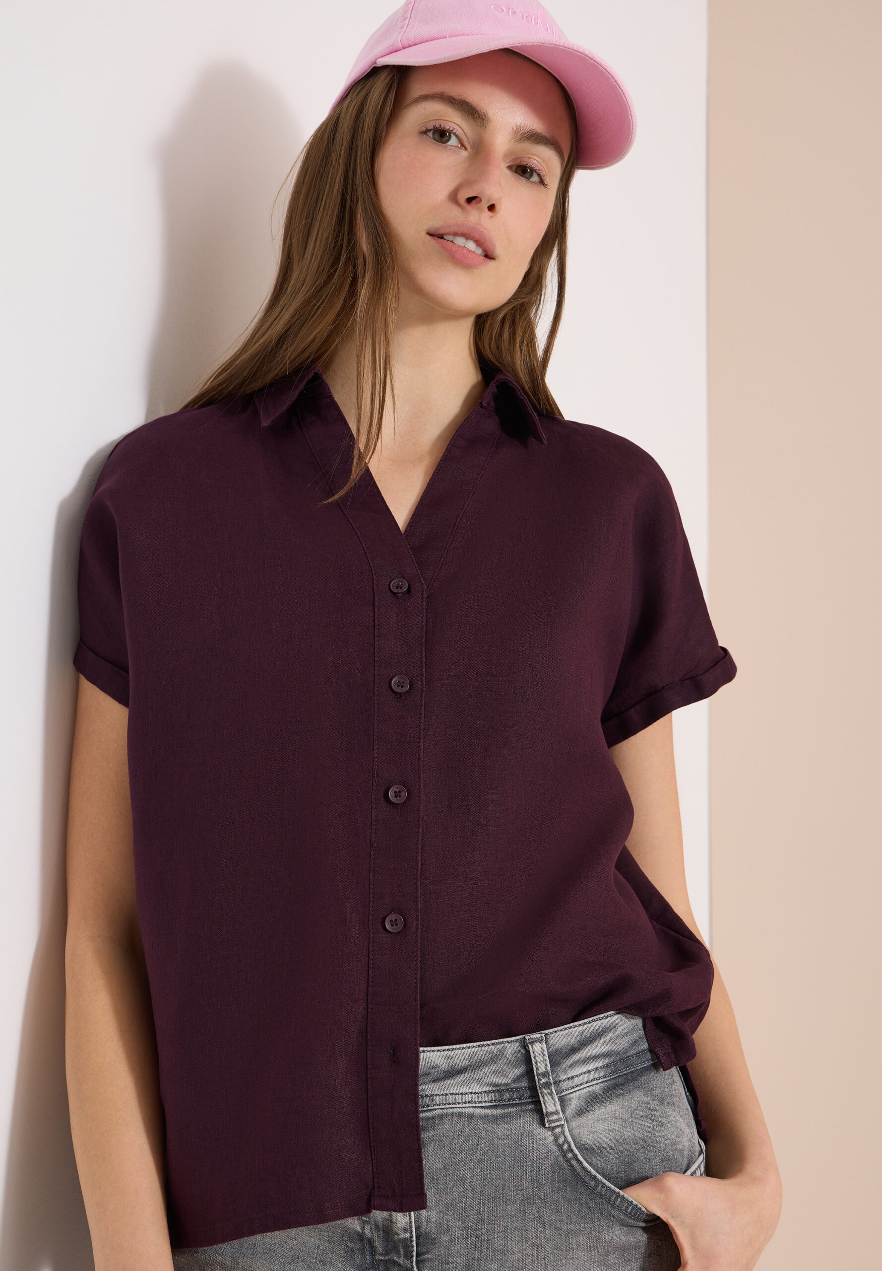 Dropped Shoulder Bluse aus Leinen von Cecil