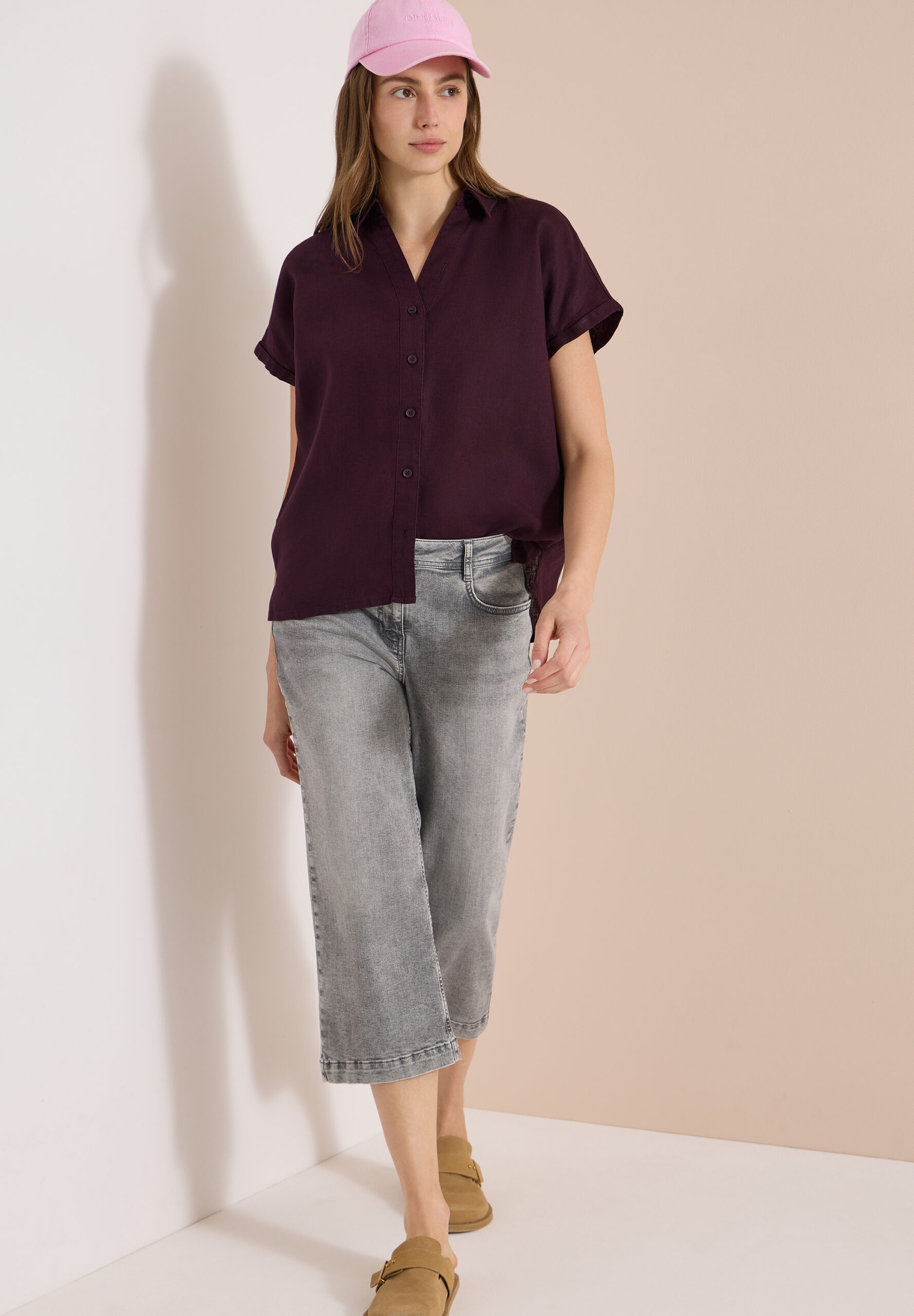 Dropped Shoulder Bluse aus Leinen von Cecil