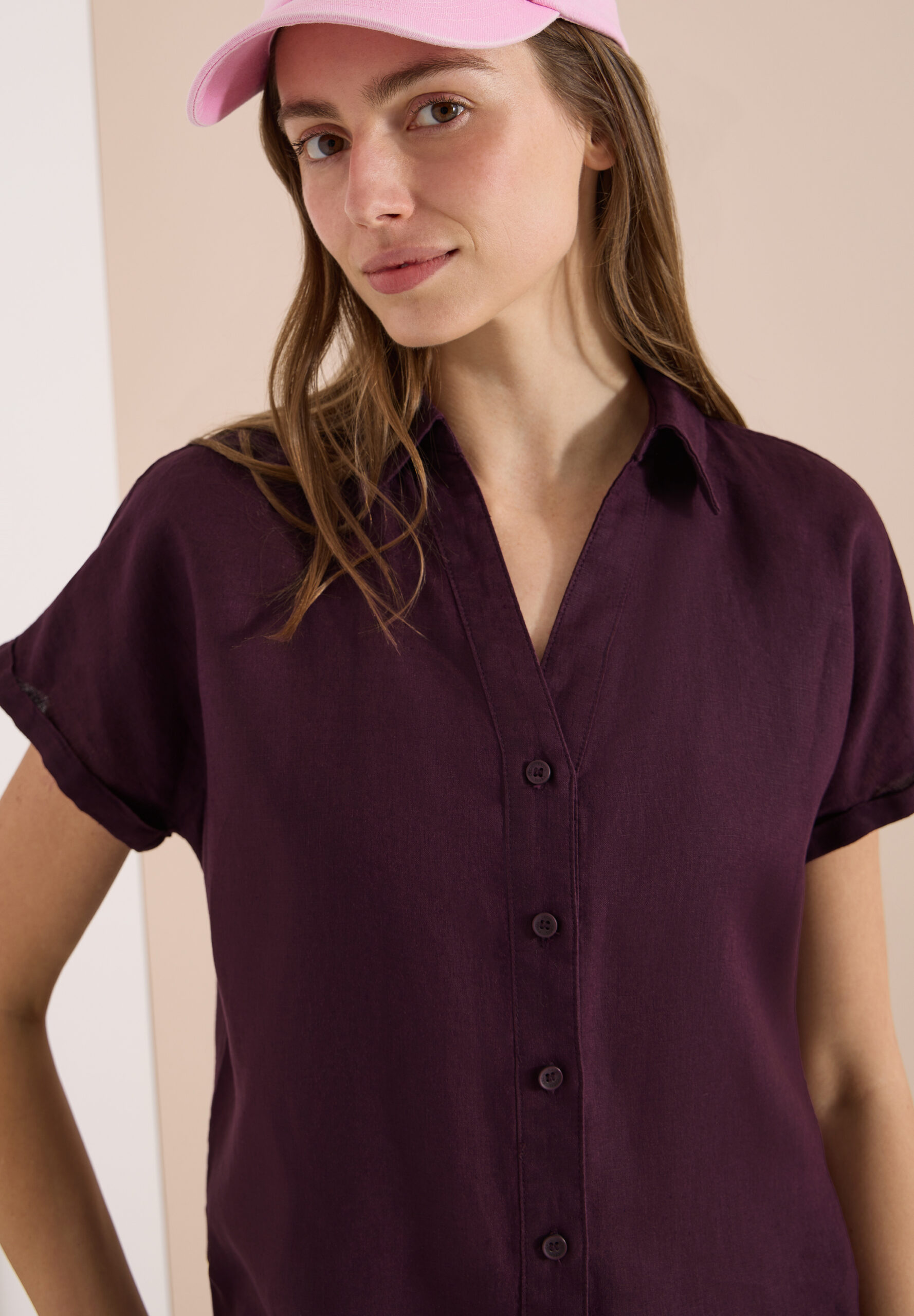 Dropped Shoulder Bluse aus Leinen von Cecil