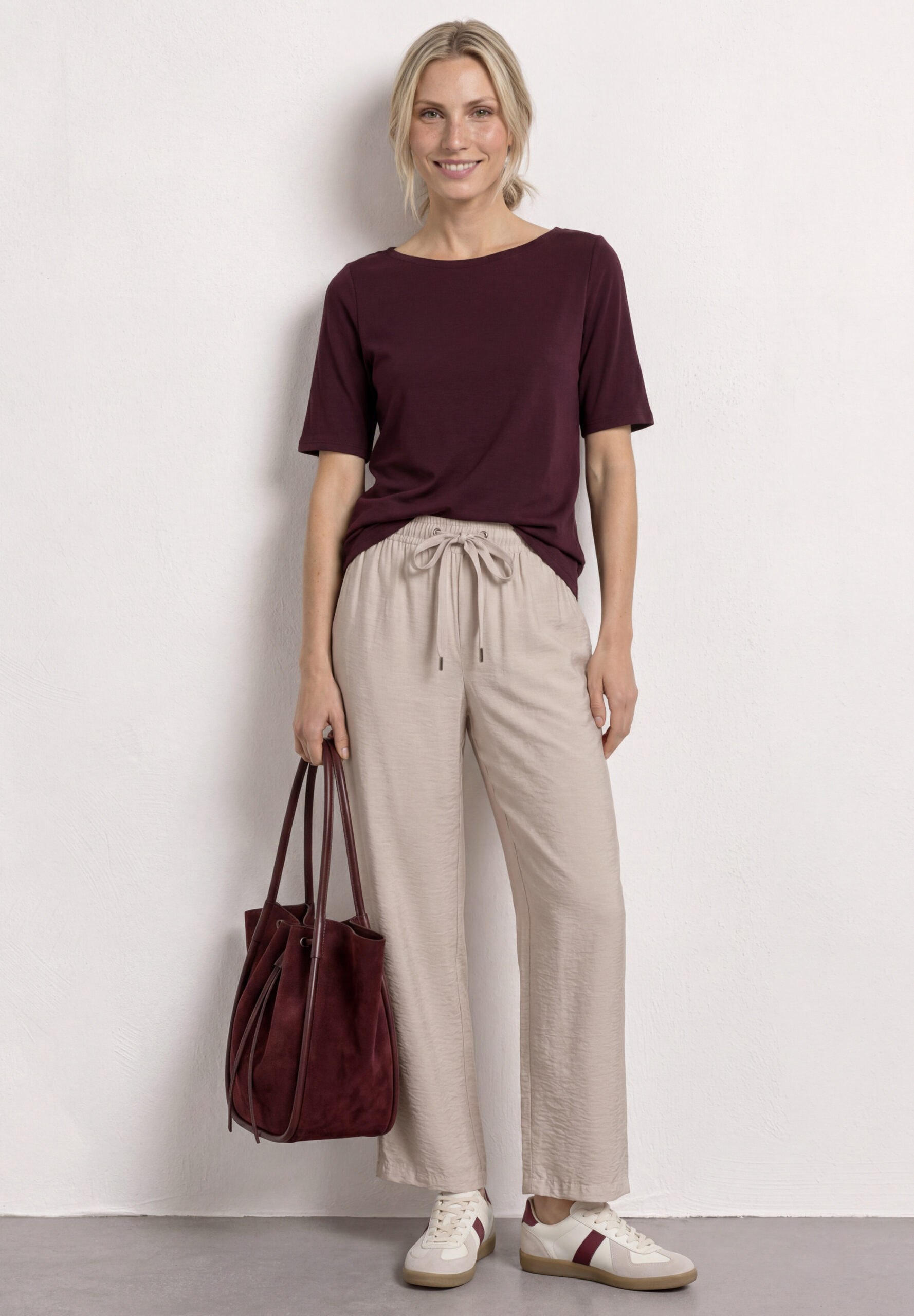 High Waist Wide Leg Hose im Loose Fit von Street One