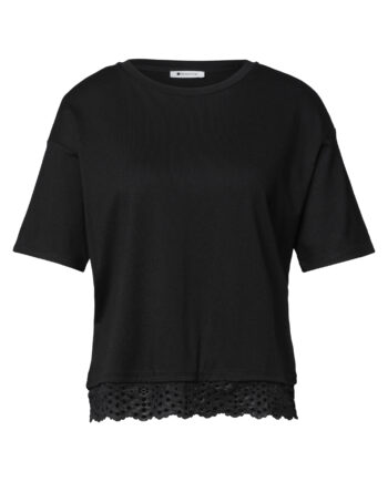 T-Shirt mit Rundhals und Spitze von Street One