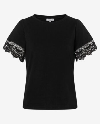T-Shirt mit Spitzen-Ärmel von More&More