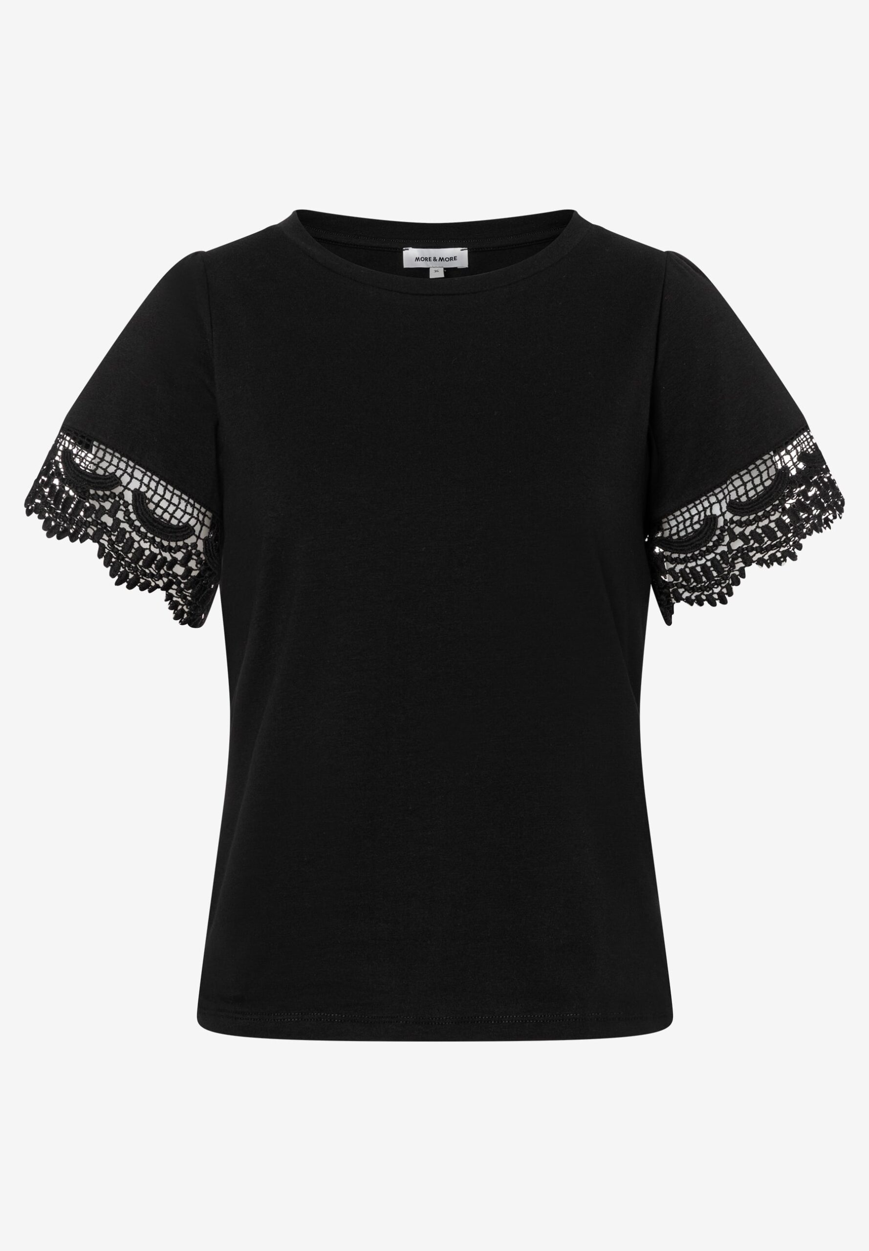 T-Shirt mit Spitzen-Ärmel von More&More