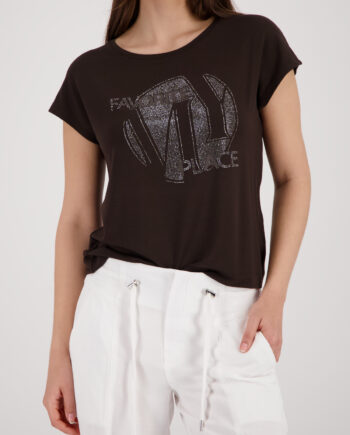 T-Shirt mit Strasssteinen von Monari