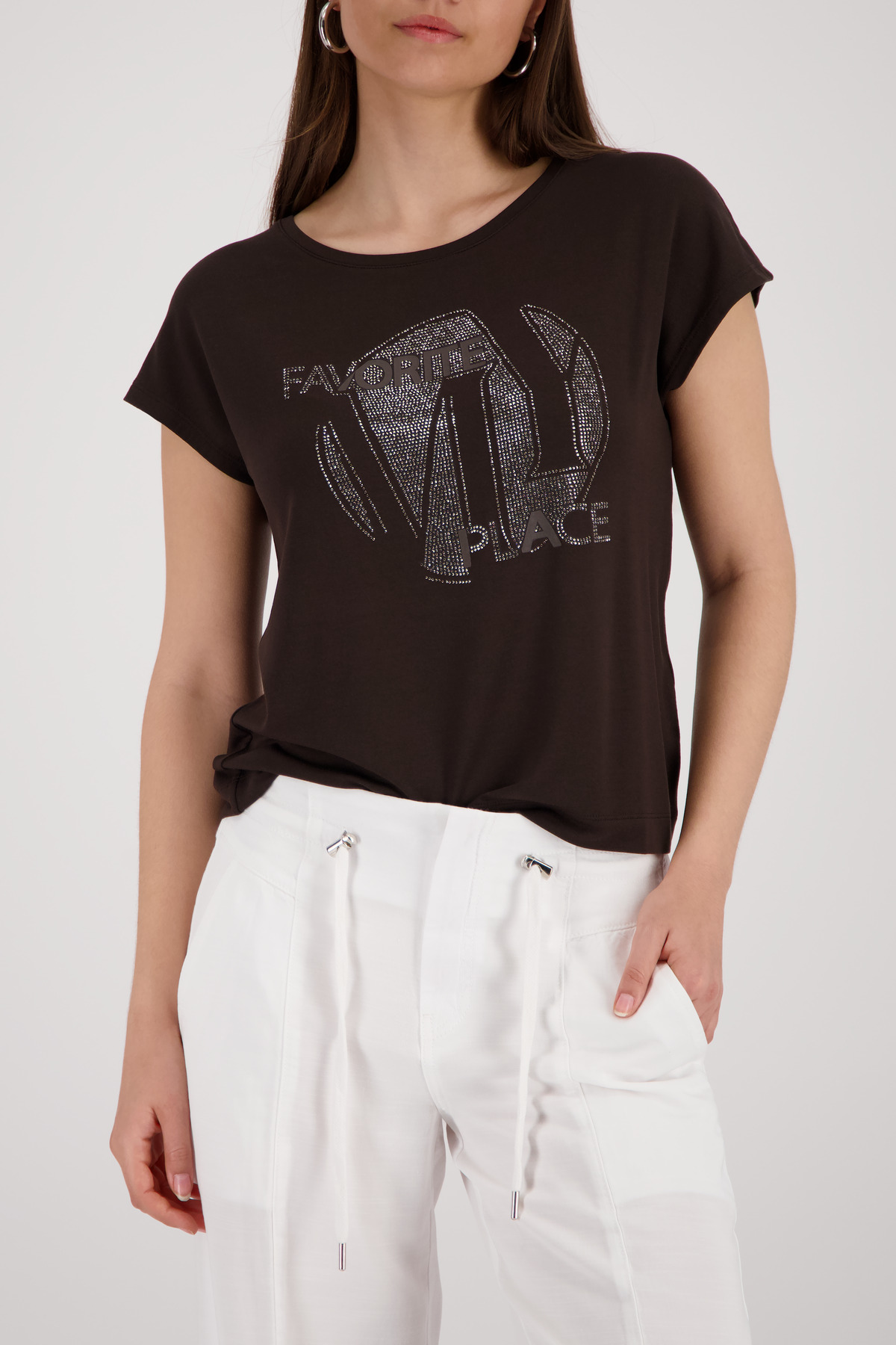 T-Shirt mit Strasssteinen von Monari
