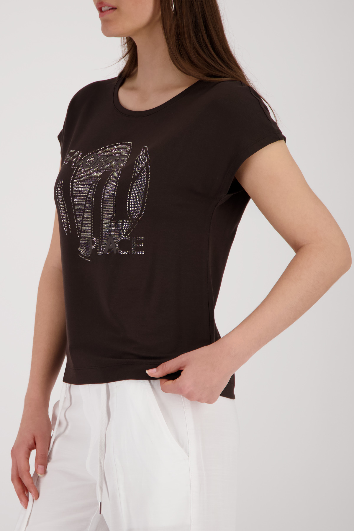 T-Shirt mit Strasssteinen von Monari