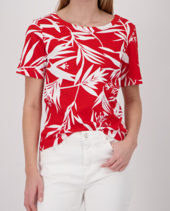 T-Shirt mit Blättermuster von Monari