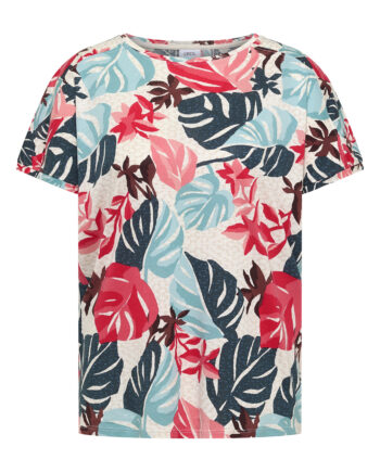 T-Shirt mit U-Boot-Ausschnitt und Print von Cecil