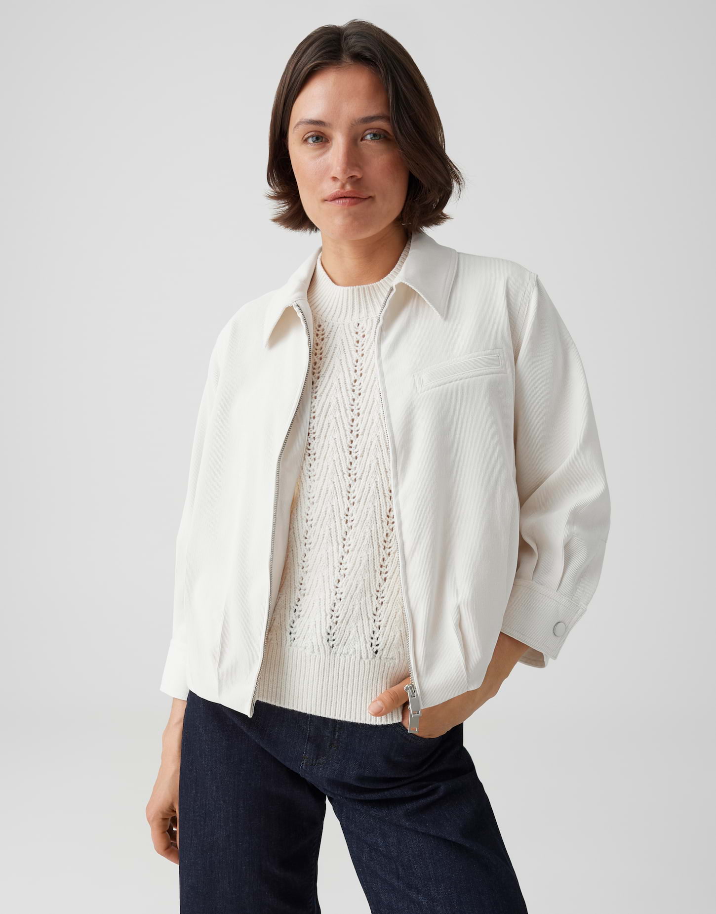Cordjacke mit Ballonsaum von Opus