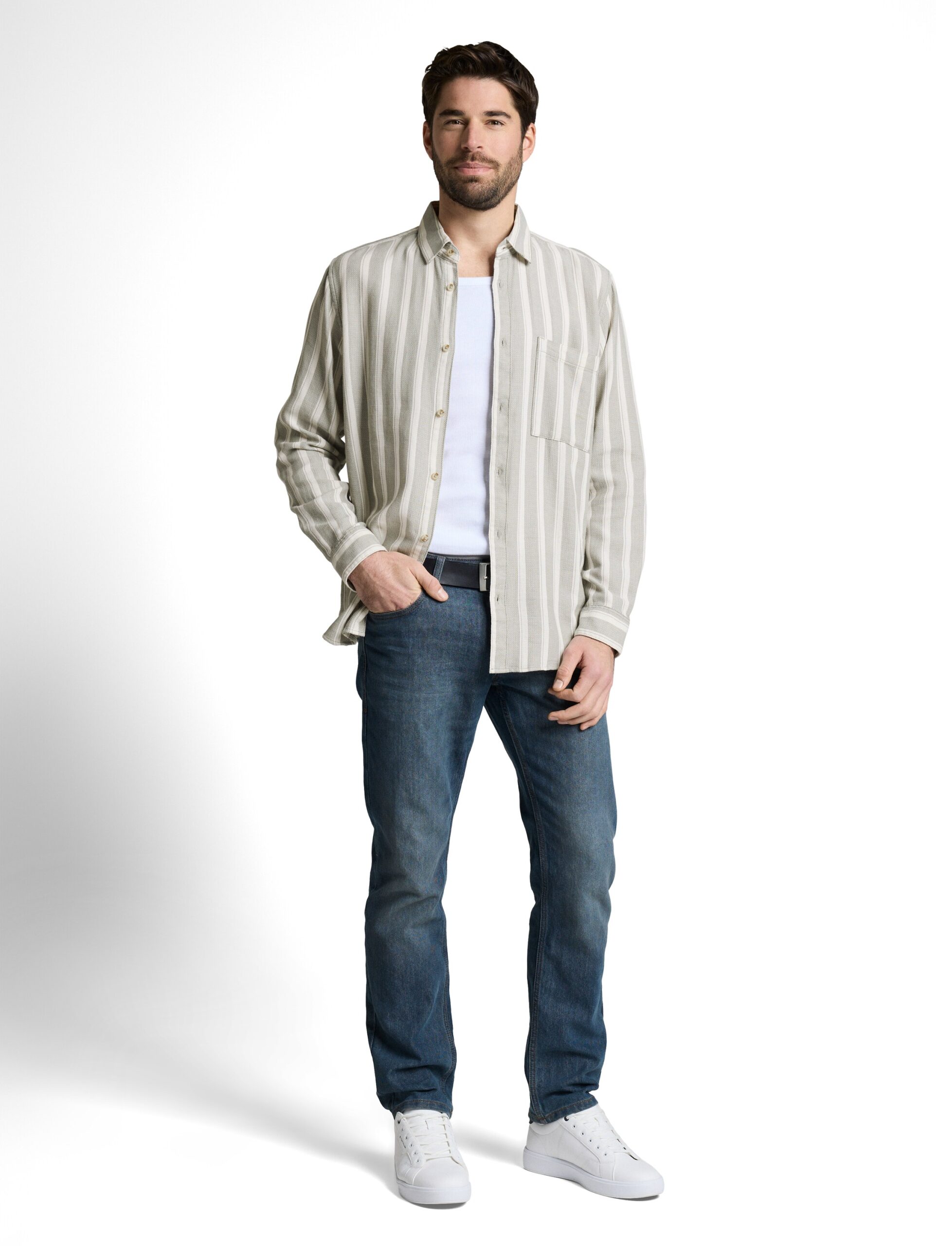 Regular Fit Dobby Hemd aus strukturiertem Baumwollstoff von Tom Tailor