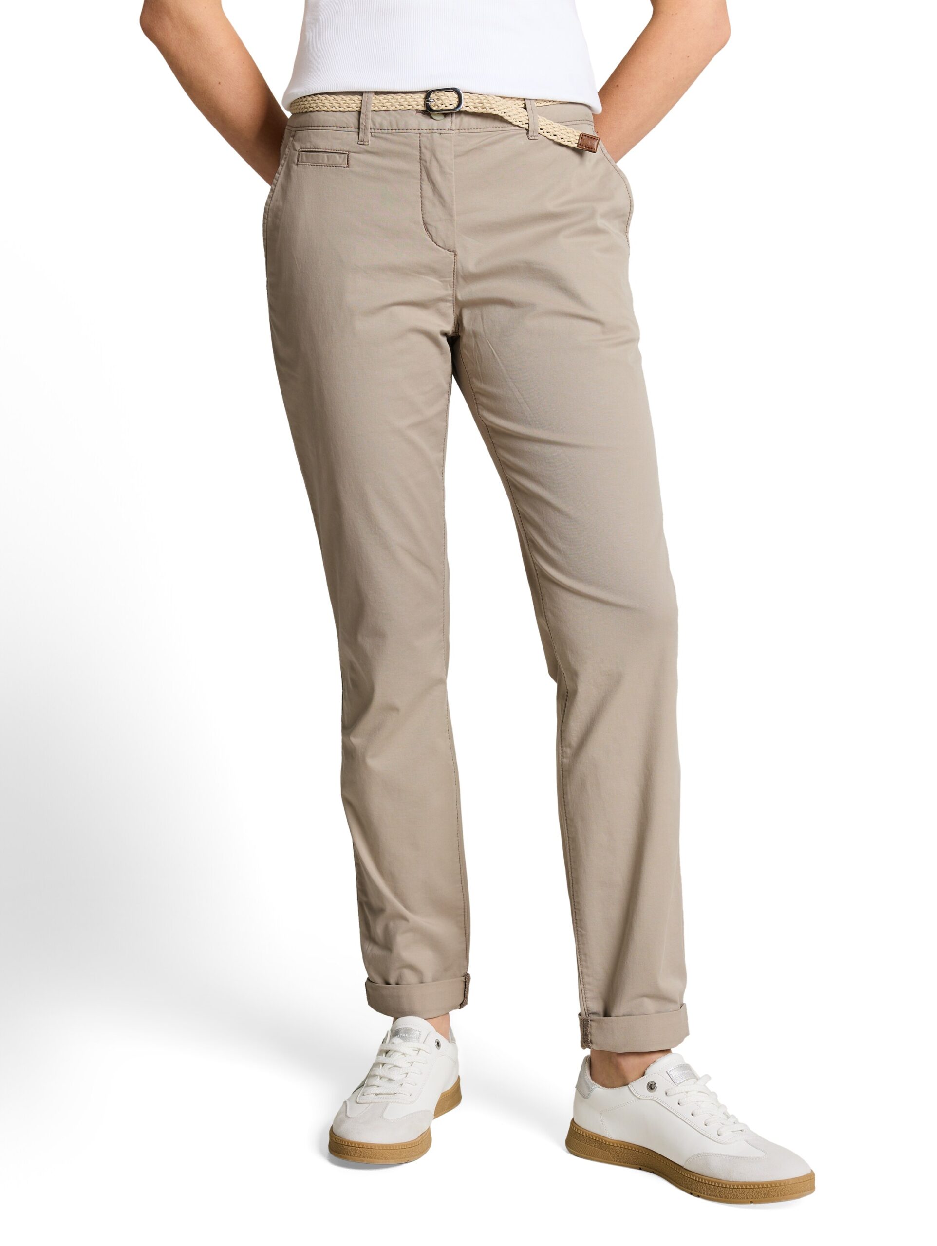 Slim Chino Hose mit Gürtel von Tom Tailor