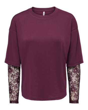 T-Shirt mit Spitzendetails von Only