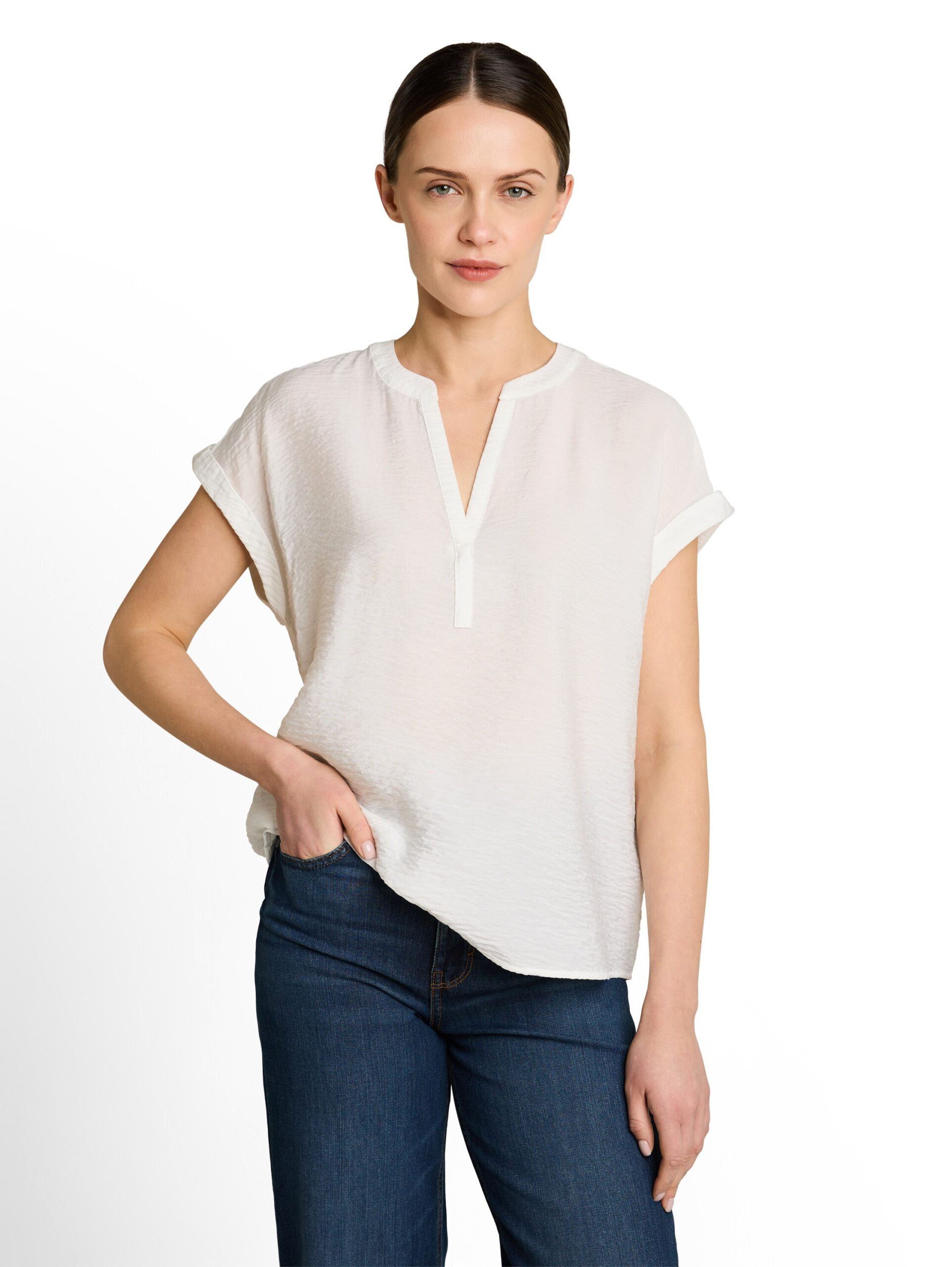 Loose Fit Bluse mit V-Ausschnitt von Tom Tailor