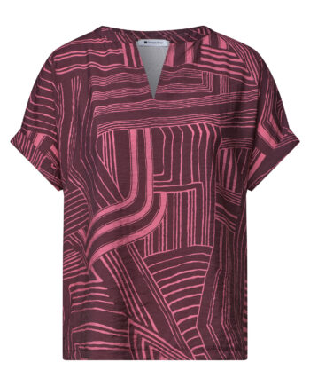 Dropped Shoulder Shirt mit Split Neck von Street one