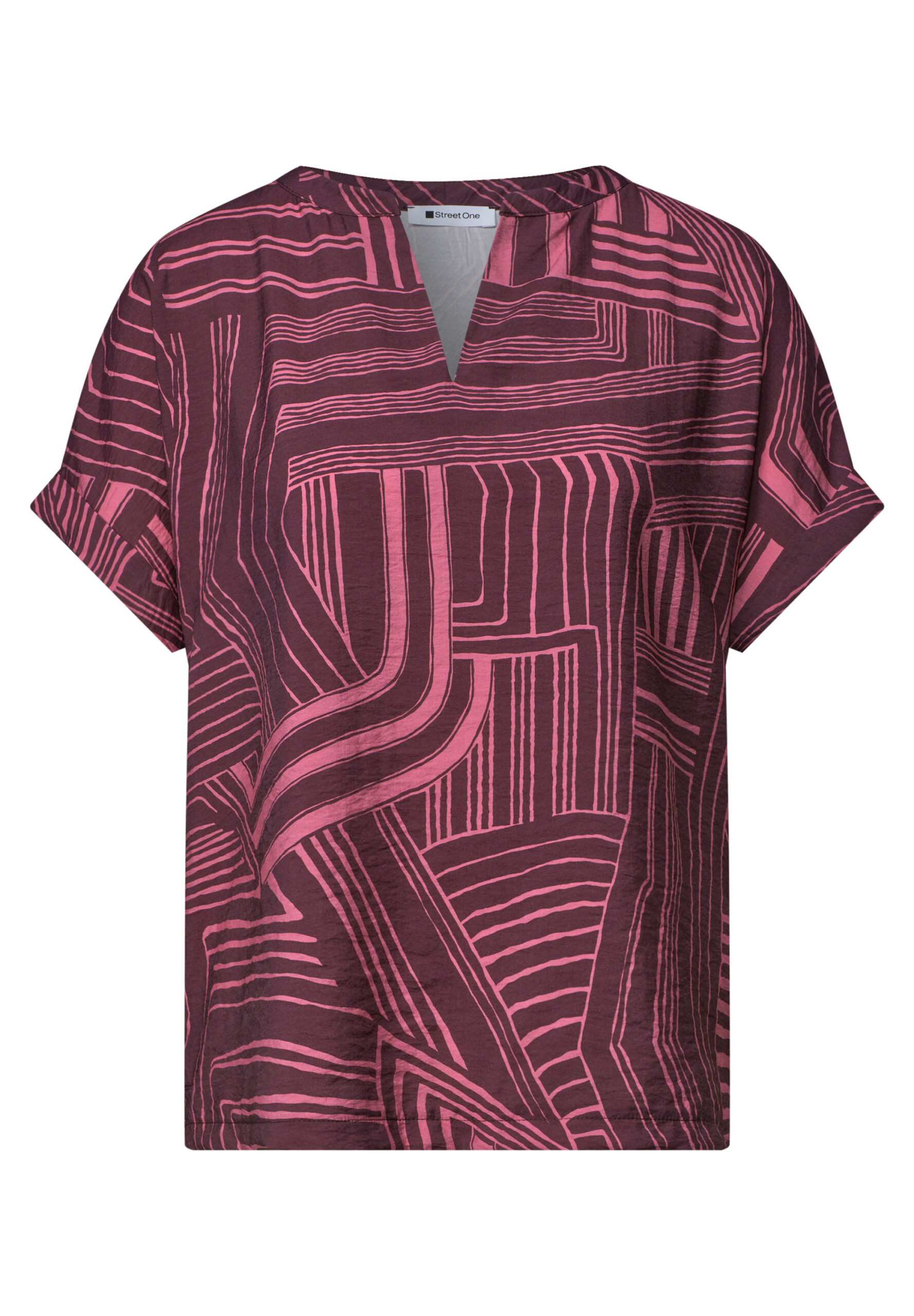 Dropped Shoulder Shirt mit Split Neck von Street one